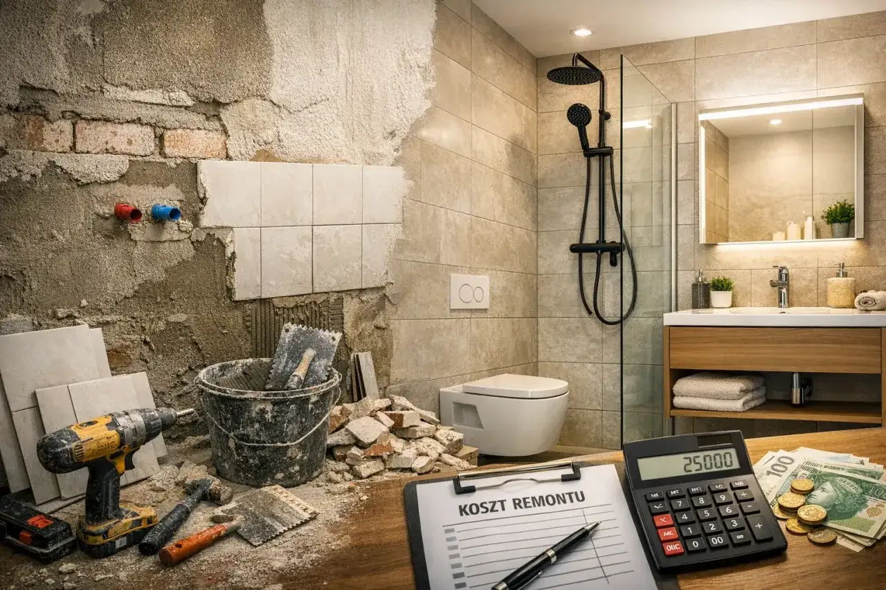 Kalkulator pokazuje 25000, a obok leżą pieniądze i dokument