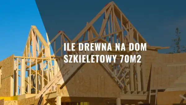 Konstrukcja szkieletowa domu z drewna pod niebieskim niebem.